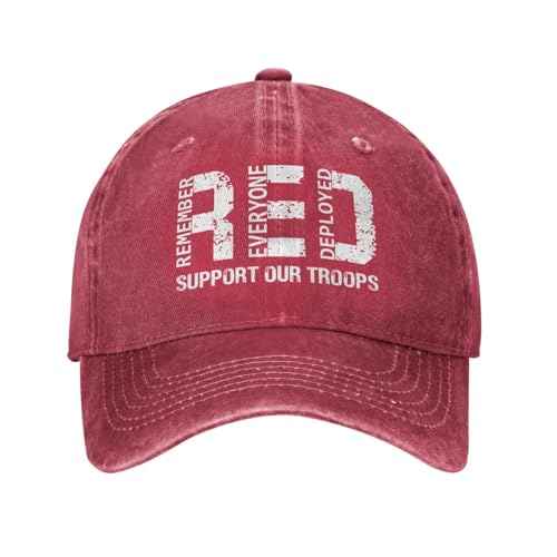Red Friday Hat On Fridays We Wear Red Washed Denim Baseball Hat Remember Everyone Deployed Hats