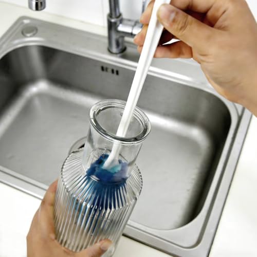 Image of CELOX 2 Pack Sponge Brushes with Handle, Baby Water Bottle Cleaner Brush, Bottle Brushes for Cleaning, Washer and Cleaning Brush