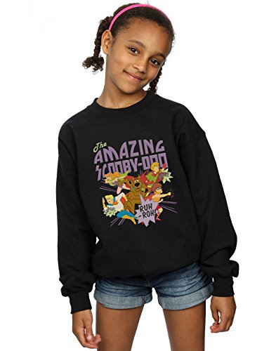 Image of Absolute Cult Scooby Doo Girls The Amazing Scooby Sweatshirt Black 7-8 Years