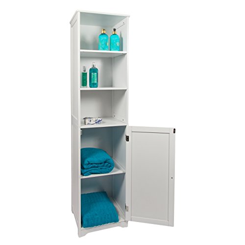 Woodluv E5-1047 Armadietto alto da bagno, Bianco