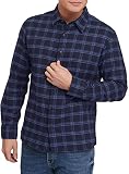 oodji Ultra Herren Flanell-Hemd mit Langen Ärmeln, Blau, 50W