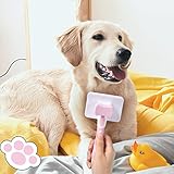 Vinabo Selbstreinigende Haustierbürste, Bürste für langes und kurzes Haar, für Hunde, Katzen, beseitigt effektiv Tomentose unter der Unterwolle und Verfilzungen, Rosa