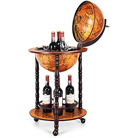 COSTWAY Retro Globe Bar on Wheels Cover
