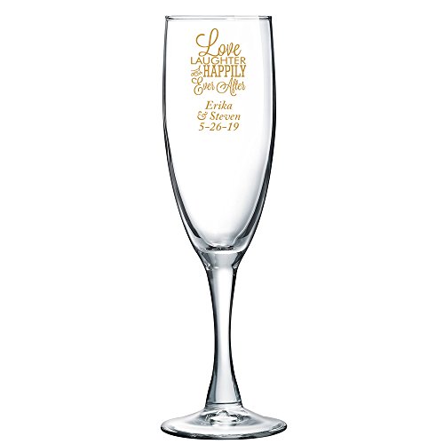 Copa de champagne personalizada impresión color oro pack 12