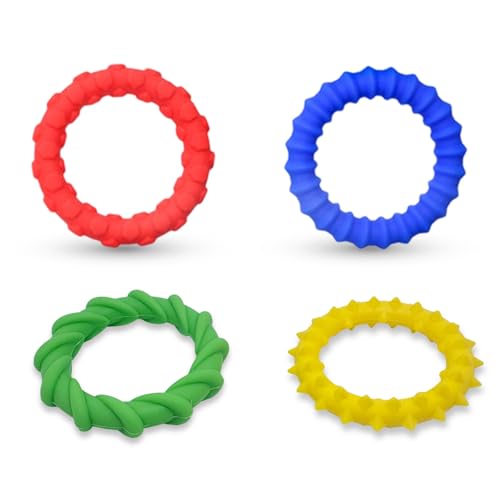 Juego de 4 pulseras sensoriales de silicona, pulseras antiestrés infantil,...
