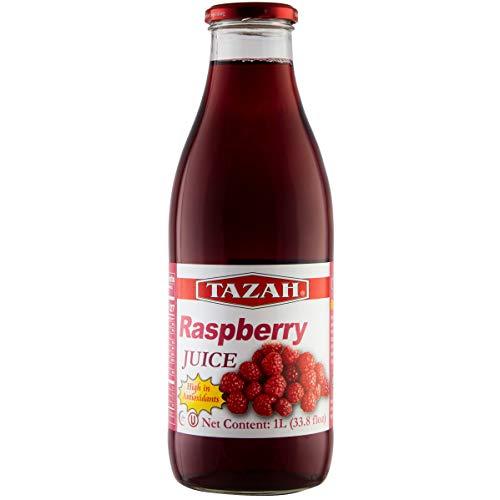 Tazah Fresh Pressed 100% Raspberry Juice 33.8 Fl Oz ~ 1 Liter Glass