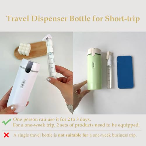 PIQOLA 4 in 1 Travel Dispenser Bottle, Leak Proof Refillable Travel Toiletry Containers, Travel Bottles Set Meets TSA 3-1-1 Requirements for about 3 Days Business Trip (Per Person), 4 x 30ml, White - image 2