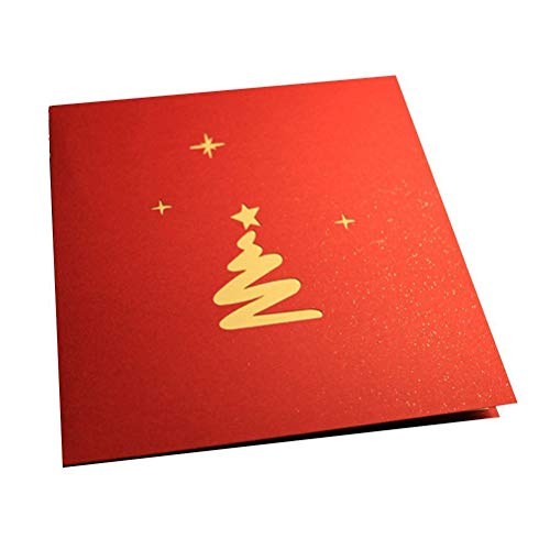 Enjoypro Christmas Card, 3D Pop Up Christmas Tree Greeting Cards, Laser Cut Card With Envelope For Xmas And Happy New Year (3D Christmas Tree, Pack Of 1) #TOP3
