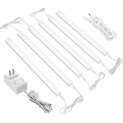 ASOKO Dimmable Led Under Cabinet Lighting for Kitchen - 6 Pcs 12 inches Linkable Led Counter Light...