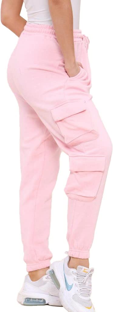mymixtrendzWomens Ladies Cargo Trouser Casual Jogging Joggers Drwastring Cuffed Pocket Sports Gym Bottoms