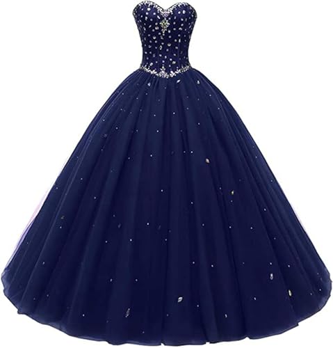 Image of Likedpage Women's Sweetheart Ball Gown Tulle Quinceanera Dresses Prom Dress