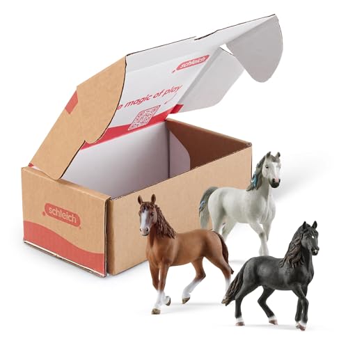 Schleich Horse Club - 3 PC Horse Figurine Playset - Collectible Figures with 3 Unique Breeds for Girls and Boys - Realistic Farm Animal Toy Set for Kids Ages 5+ | 77788