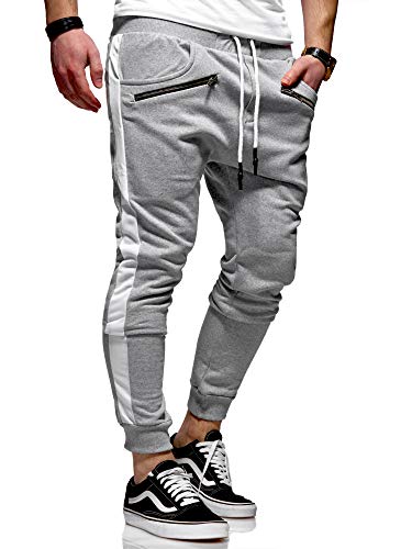 behype. Herren Lange Trainingshose Jogging-Hose Sport-Hose Zipper Side-Stripe 60-0361 Hellgrau XL behype. Herren Lange Trainingshose Jogging-Hose Sport-Hose Zipper Side-Stripe 60-0361 Hellgrau XL