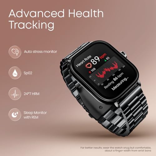 Image of Fastrack Radiant FX2 2.04 inch AMOLED Smart Watch with BT Calling, Voice Assistant, Functional Crown, Metal Alloy Case, 100+ Sports Modes, SpO2, AOD - Smartwatch for Men and Women (Silver)