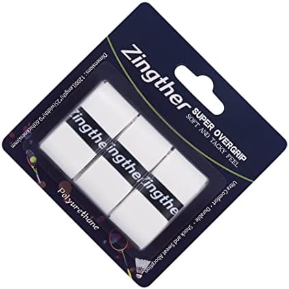Zingther Professional Super Tacky Tennis Racket Grip Tape Also Overgrips for Badminton Racquet/Racquetball/Squash Raquet, Baseball/Cricket Bat and Pickleball Paddle (3 Grips, White)