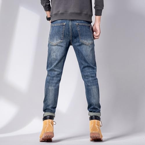 Jeans Pants Trouser Denim Spring and Autumn Elastic Men's Korean Version Slim Fit Classic Leggings4