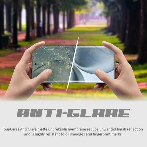 Image of SupCares TPU Anti Glare Matte Unbreakable Membrane Screen Protector for Realme 14 Pro (6.77 Inch) With Easy Self Installation Kit | Fingerprint Working | Edge to Edge Coverage