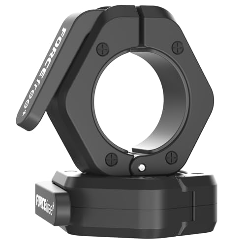 Forcefree+ Barbell Clips (Pair), Magnetic Barbell Clamps, Quick Release Olympic Barbell Clamps with Anti Slip TPR Grip, Barbell Collars for Secure Weightlifting & Powerlifting (MAG, Black)