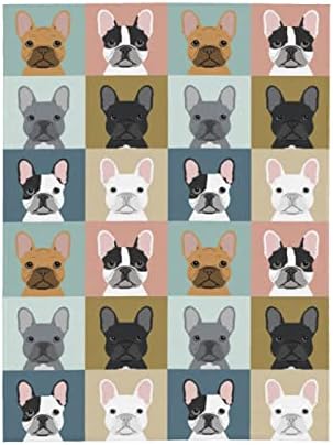 XTGOO Cute French Bulldog Dog Ultra-Soft Fleece Blanket Flannel Velvet Plush Throw Blanket,48x39 in