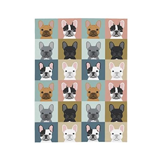 XTGOO Cute French Bulldog Dog Ultra-Soft Fleece Blanket Flannel Velvet Plush Throw Blanket,60x50in