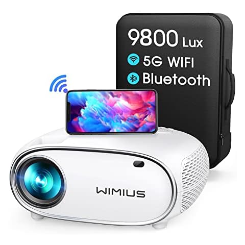 Projector 4K WiMiUS 9800 Lumens WiFi Bluetooth Projector 4D/4P Full HD 1080P Supported Home Cinema Projector, 300” Display 4K Projector for TV Stick, HDMI, USB, PS4, PC, Smartphone Cover