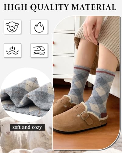 Image of Loritta Wool Socks for Women, Winter Warm Hiking Boot Socks Gifts