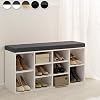 Meuble Chaussures Banc D'Entrée TecTake - Rangement 6 Paires Avec Assise Et Compartiment Rabattable