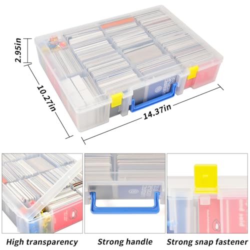 Xuerdon CARDCASE-XD0928 Trading Card Storage Box, 2300+ Playing Card Case Holder Organizer Compatible With Pm Tcg/For Yugioh/For Cah/For Phase 10/ For Topps Football Baseball Sports Cards thumb #3