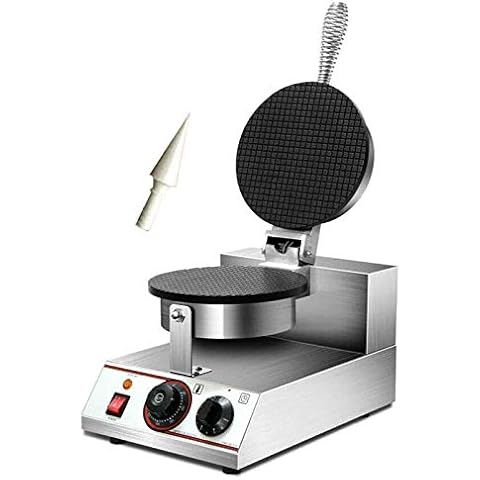 YUEWO Electric Ice Cream Cone Waffle Maker Machine Egg Roll Bowl Machine Waffle Cone Maker Stainless Steel Body Nonstick Surface for Commercial Home Use 1200W 220V Cover