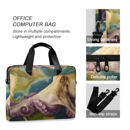 Bolsa para portátil con estampado de mapa de pulpo miniatura 6