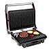 alpina Parrilla de contacto – 230 V/1000 W – Sandwichera – Parrilla para panini – verduras, pan y carne – Revestimiento antiadherente – Bandeja antigoteo – Negro/Rojo