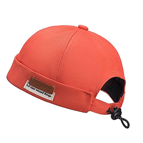 Clakllie Casquette en coton Docker - Réglable - Sans visière - Bonnet de marin - Bonnet de motard, OG03 Urban Red, taille unique Cover