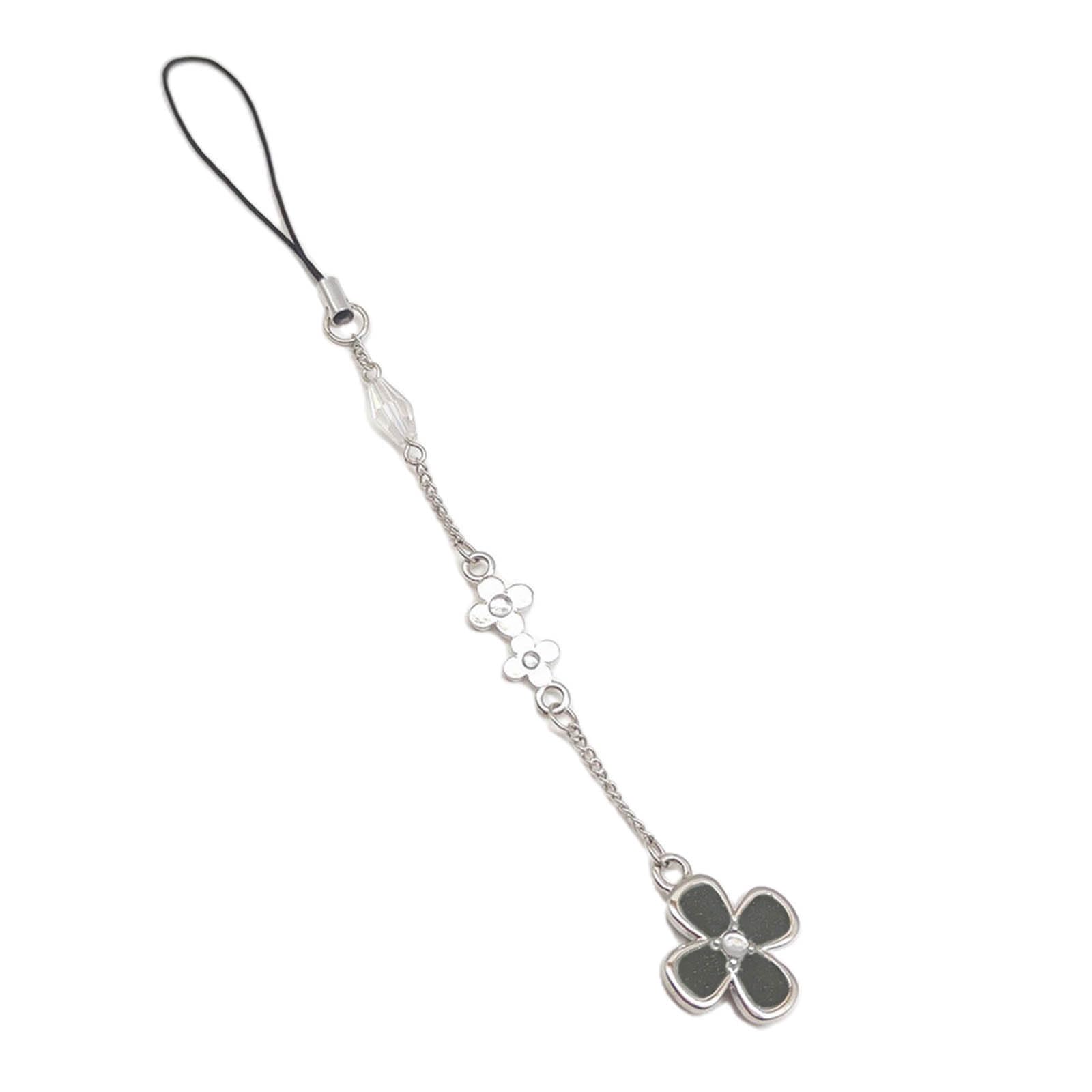 Baodss Clovers Charm Chain Lanyard Cartoon Anime Flower Pendant Keychain Hanging Rope Strap Backpack Bag Decor