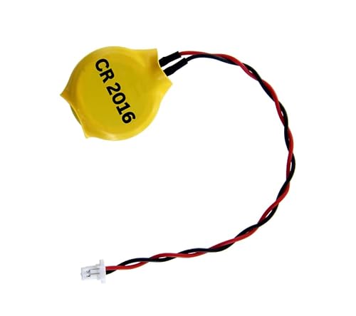 Eunicell - 1 x CR2016 CMOS 3V Lithium Button Coin Cell Battery with JST 2-Pin Connector - Replacement Battery For Desktop Computers Laptops and Motherboards