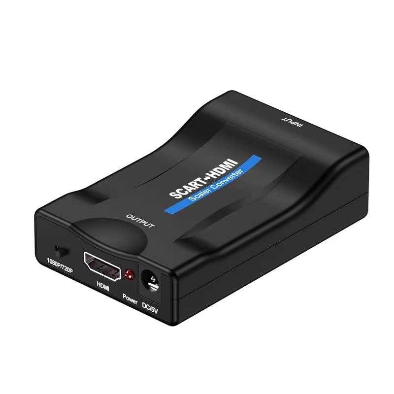 HBFQMDJLX SCART to HDMI Converter, 1080P/720P Video Adapter, Digital Signal Converter for DVD Players and Game Consoles, Plug and Play