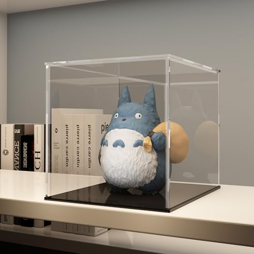 Image of Acrylic Display Case for Collectibles and Toys, Versatile Clear Acrylic Display Box with Black Base for Action Figures and Souvenirs, 6-inch