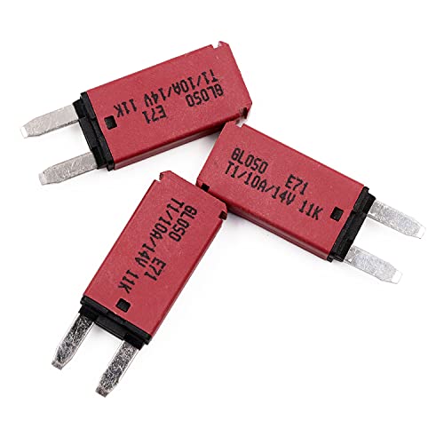 10A 12V Mini Fuse Circuit Breaker Auto Reset ATM Blade Fuses, UL, Automotive 10 Amp Circuit Breakers 12 Volt DC Low Profile for Car, RV, Truck, Solar, Motorcycle, Boat, Marine, 3-Pack