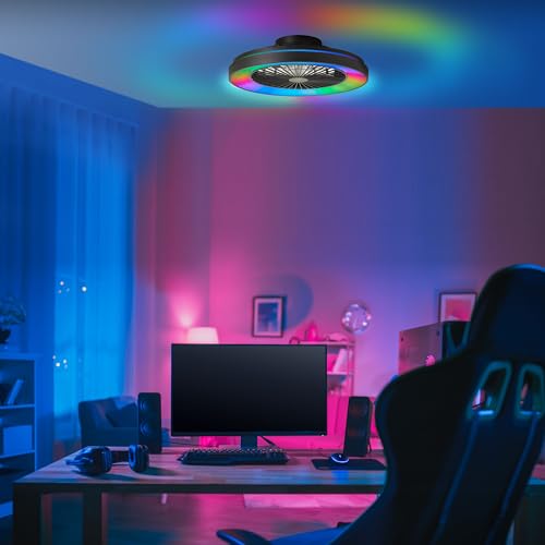 Plafonnier ventilateur de plafond télécommandé pour rafraîchir et éclairer