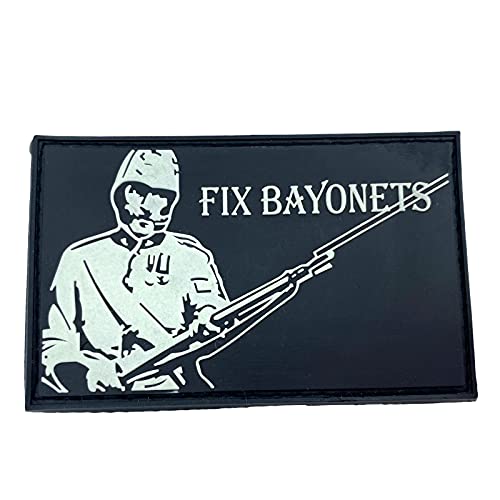 Fix Bayonets Cosplay Airsoft PVC Patch Morale Toppa (Nero Si illuminano al buio)