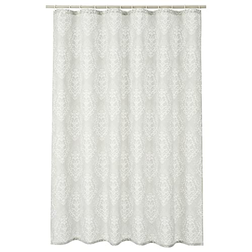 Amazon Basics Fabric Shower Curtain With Grommets And Hooks - 72 X 72 Inch, Light Gray Medallion #TOP6