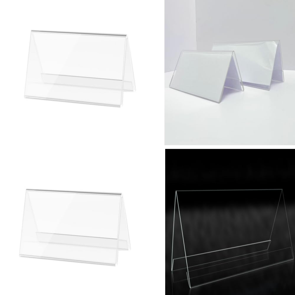 Espositori Acrilico Trasparente 10x15 Cm - 10 Pezzi A Forma Di T, Per Menu, Foto E Annunci - Foto 5