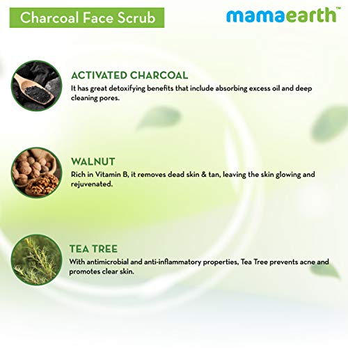 Mamaearth Charcoal Face Scrub for Oily and Normal skin, with Charcoal and Walnut for Deep Exfoliation - 100g - Image 5