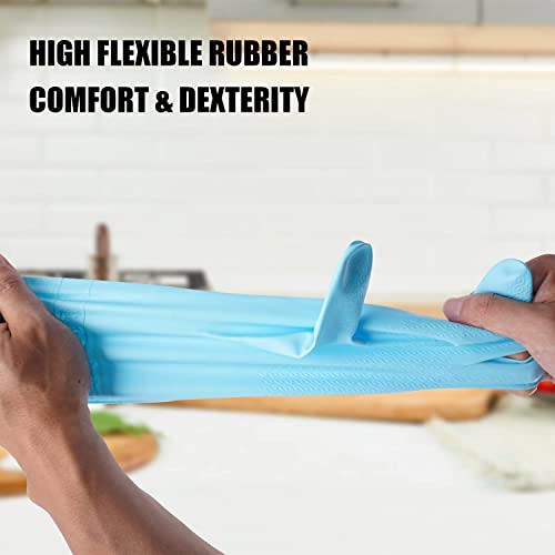 Urbanseasons Dishwashing Rubber Gloves For Cleaning – 4 Pairs Household Gloves Including Blue, Pink, Green And Red, Non Latex And Fit Your Hands Well, Great Kitchen Tools #TOP2