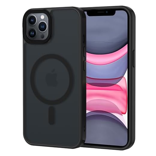 XTCASE für iPhone 11 Pro Hülle Magnetisch kompatibel mit Magsafe, Matt Transluzente Handyhülle für iPhone 11 Pro (5.8") Kratzfeste PC Rückseite + TPU Bumper - Schwarz