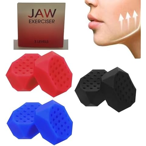 Jaw Exerciser for Men Women 6 Pcs Jaw Trainer Silicone Face Chew Jawline Shaper & Strengthener-Jaw Toner Tablets-Jaw Line Chewing Gum-3 Resistance Levels-Double Chin Reducer-Neck Trainers Beauty Tool (colorful1) Cover