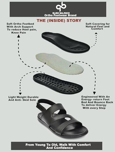 Image of Super Soft Ortho Friendly Adjustable Velcro strap Doctor Sandal & Cushioned Footbed Lightweight Anti-Slip Sole Casual Sandals in Dual Comfortable Stylish for Men BB1065