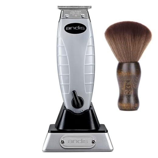 Andis Professional T-Outliner Cordless T-Blade Trimmer (74000) - Bundled with KEPSE Neck Duster