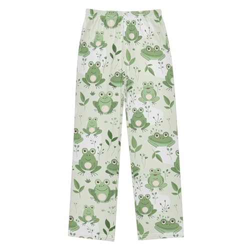 ZZXXB Frogs Grass Boys Long Pants Soft Trousers Elastic Waist Kids Lounge Bottoms with Pockets S-XL