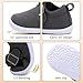 JOINFREE Toddler Shoes Girls Boys Lightweight Dress Shoes Baby Wide Barefoot Flats Fashion School Shoe Kids Walking Sneakers Darkgrey Size 10