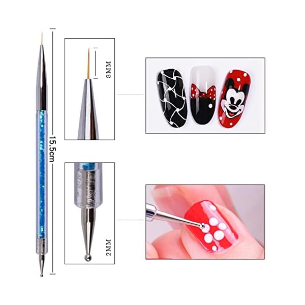 Rnitle Nagel Art Fineliner Pinsel[5 Stück],Nagel Art Liner Pinsel,Professionel Detail Pinselset,Nagellack Pinsel,für Nail Art Design Painting Salon,Nageldesign Nagel Fußpflege – Bild 8